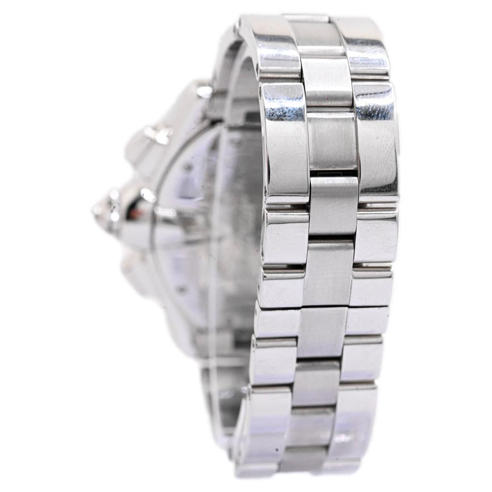 Cartier Men's Roadster XL Chronograph Stainless Steel 49mmx43mm Silver Roman Dial Watch Reference #: W62019X6 - Happy Jewelers Fine Jewelry Lifetime Warranty