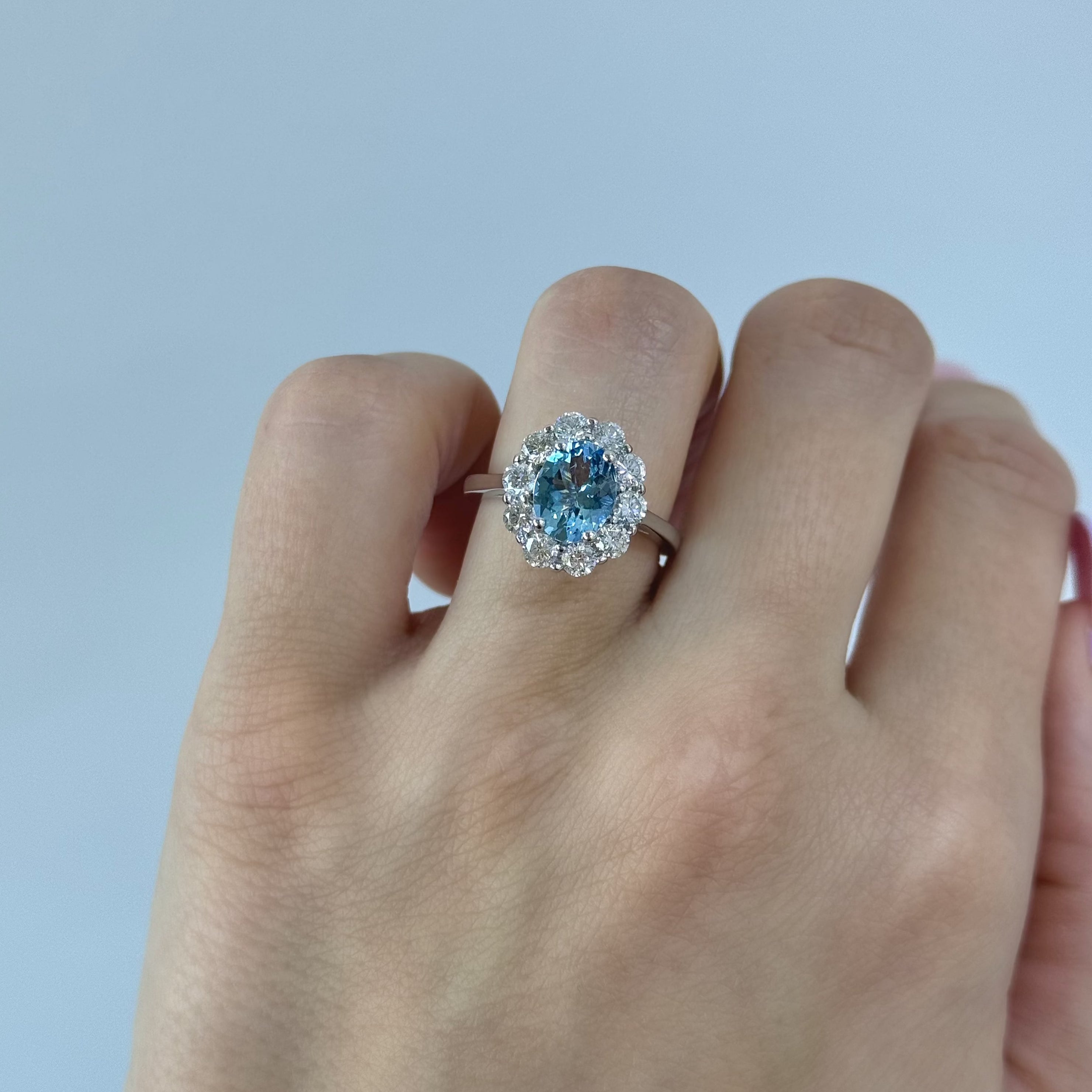 Oval Aquamarine and Diamond Ring - Happy Jewelers Fine Jewelry Lifetime Warranty