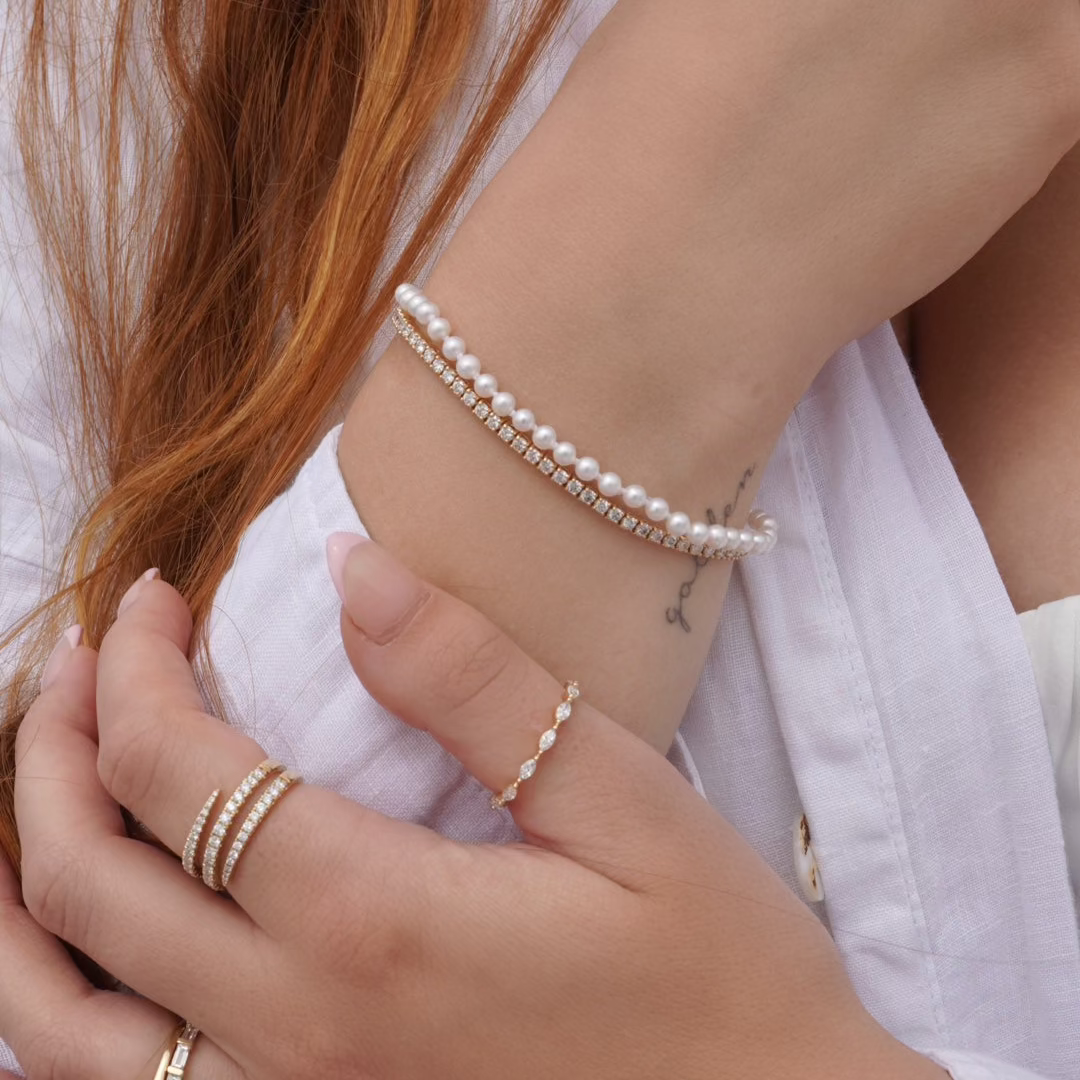 The Diamonds and Pearls Bracelet Set