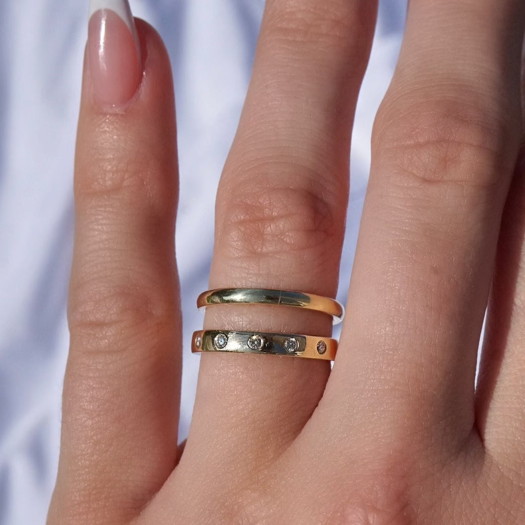 The Cassie Inlay Diamond Band - Happy Jewelers Fine Jewelry Lifetime Warranty