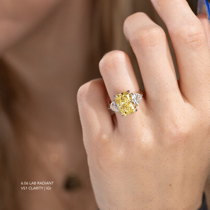 6.06 Radiant Lab Diamond 3-Stone Engagement Ring - Happy Jewelers Fine Jewelry Lifetime Warranty