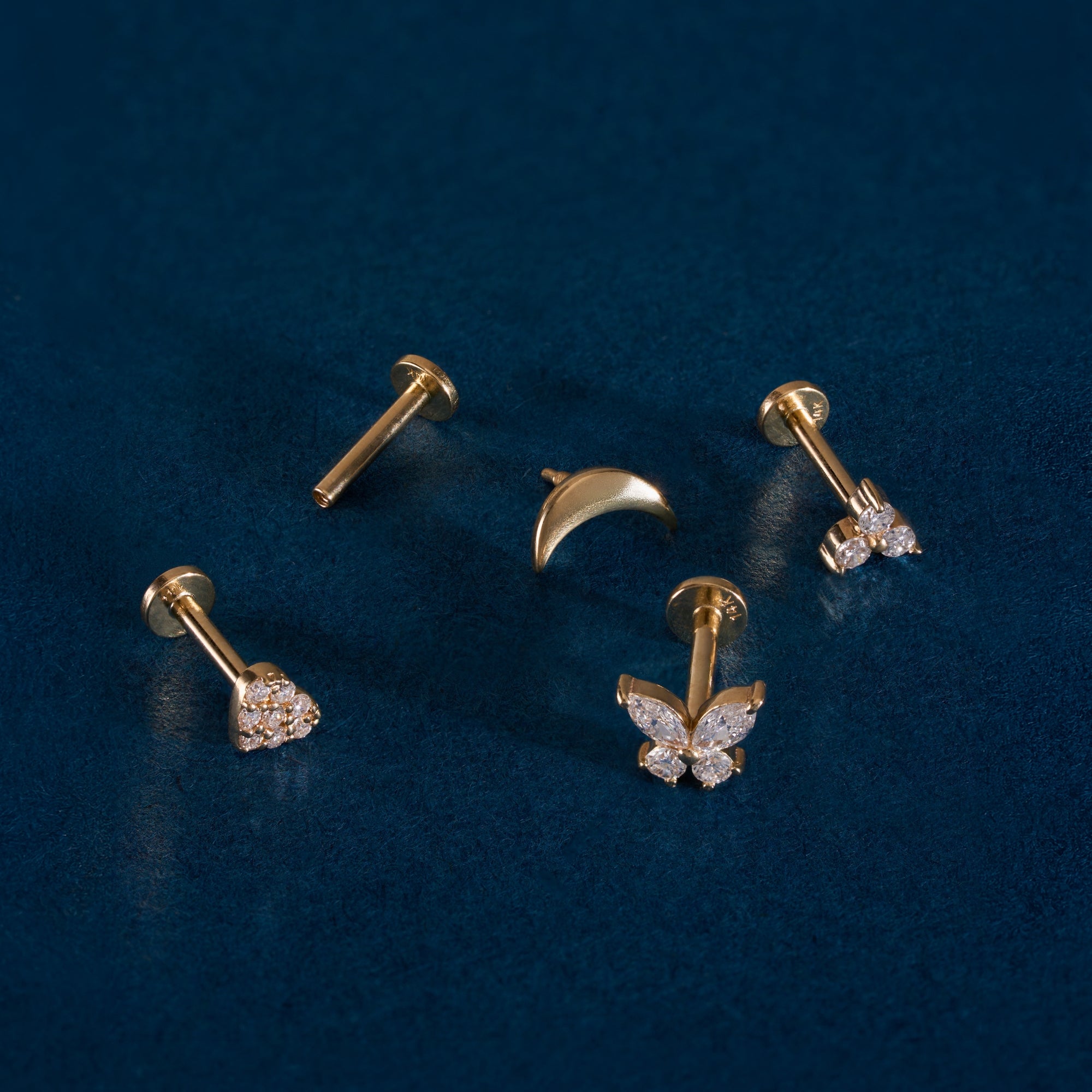 アクセサリー DIAMOND SLAB STUD EARRING Lab Diamond Trinity Flat Back Single Stud Earring – Happy Jewelers