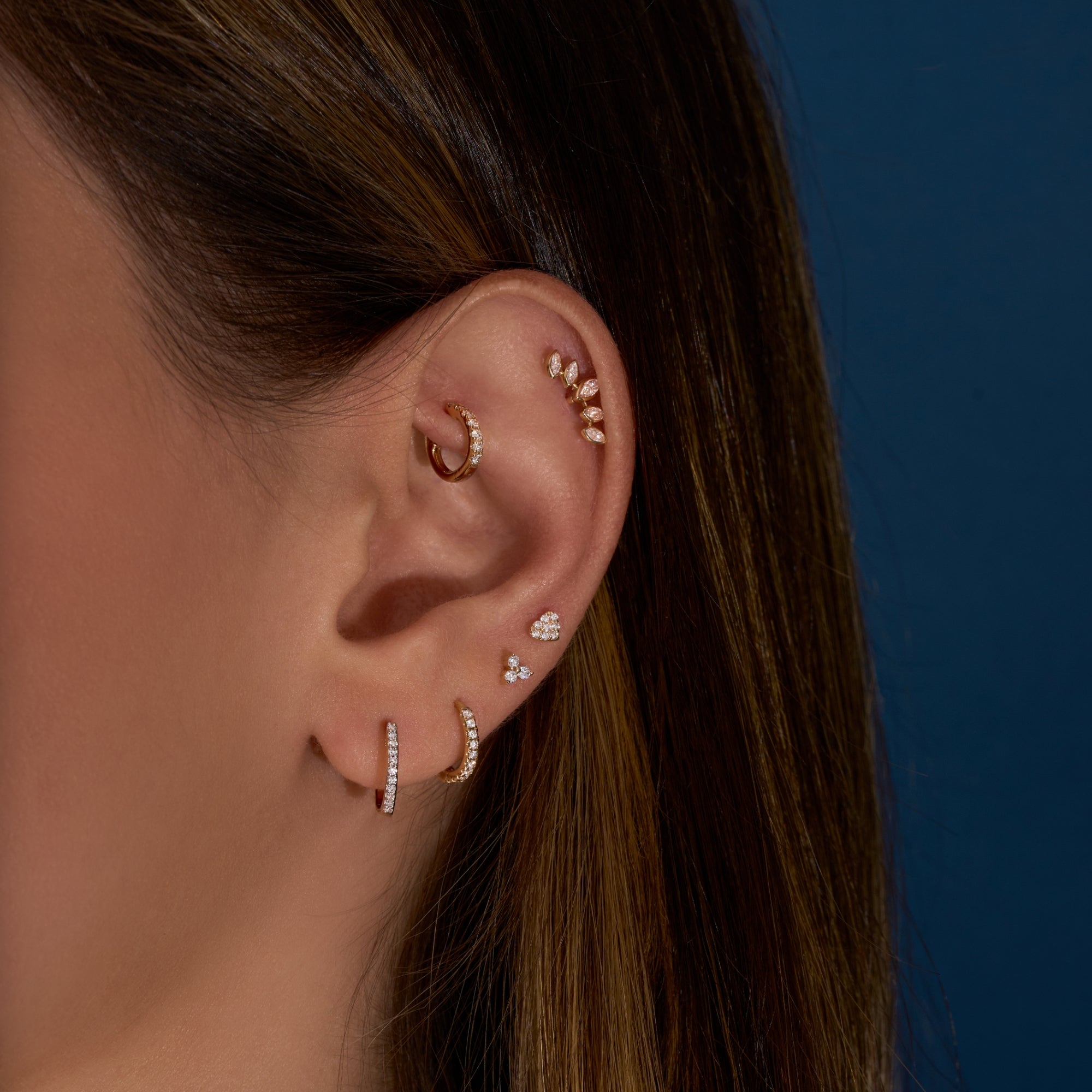 Lab Diamond Climber Flat Back Single Stud Earring - Happy Jewelers Fine Jewelry Lifetime Warranty