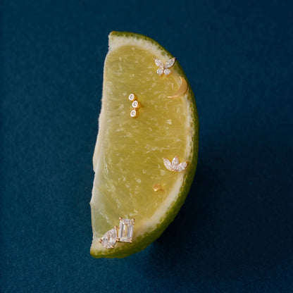 Pave Lab Diamond Heart Flat Back Single Stud Earring - Happy Jewelers Fine Jewelry Lifetime Warranty