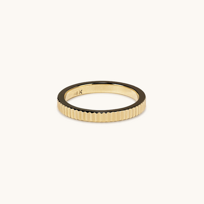 Solid Gold Fluted Band - Happy Jewelers Fine Jewelry Lifetime Warranty