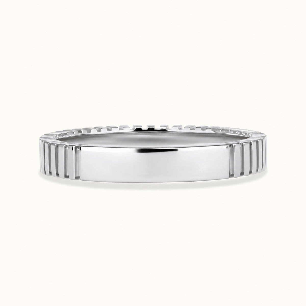 Fluted Personalized ID Ring