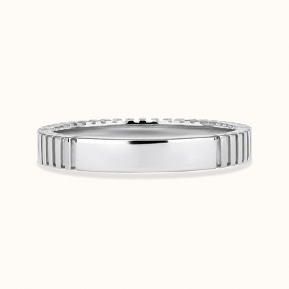 Fluted Personalized ID Ring