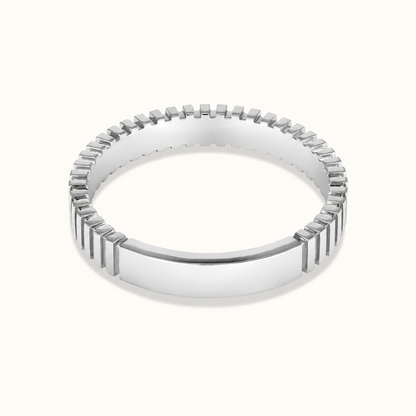 Fluted Personalized ID Ring