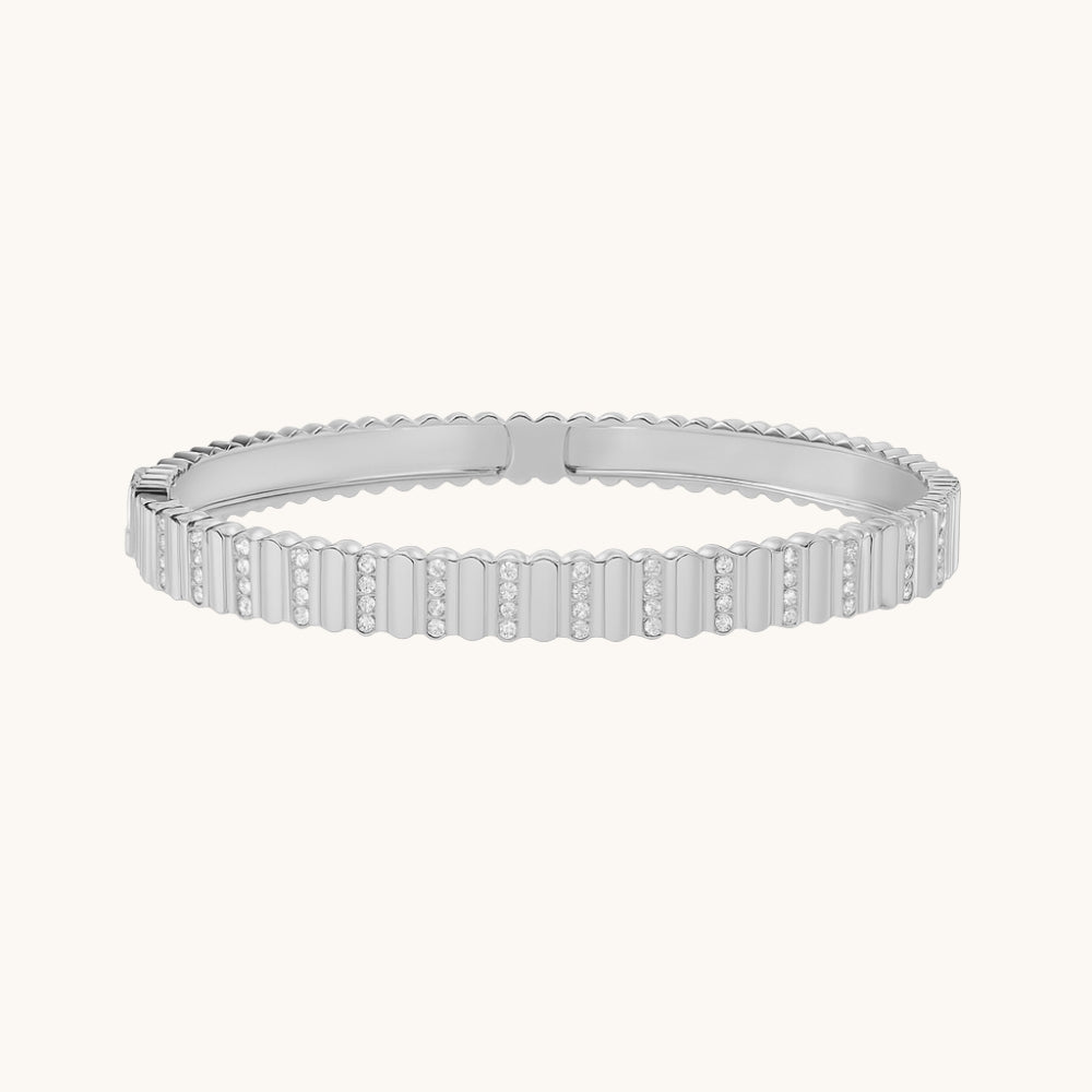 Diamond Pave Fluted Bangle - Happy Jewelers Fine Jewelry Lifetime Warranty