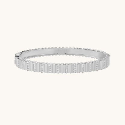 Diamond Pave Fluted Bangle - Happy Jewelers Fine Jewelry Lifetime Warranty