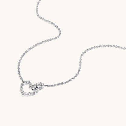 White Gold Forever Connected Heart Diamond Necklace