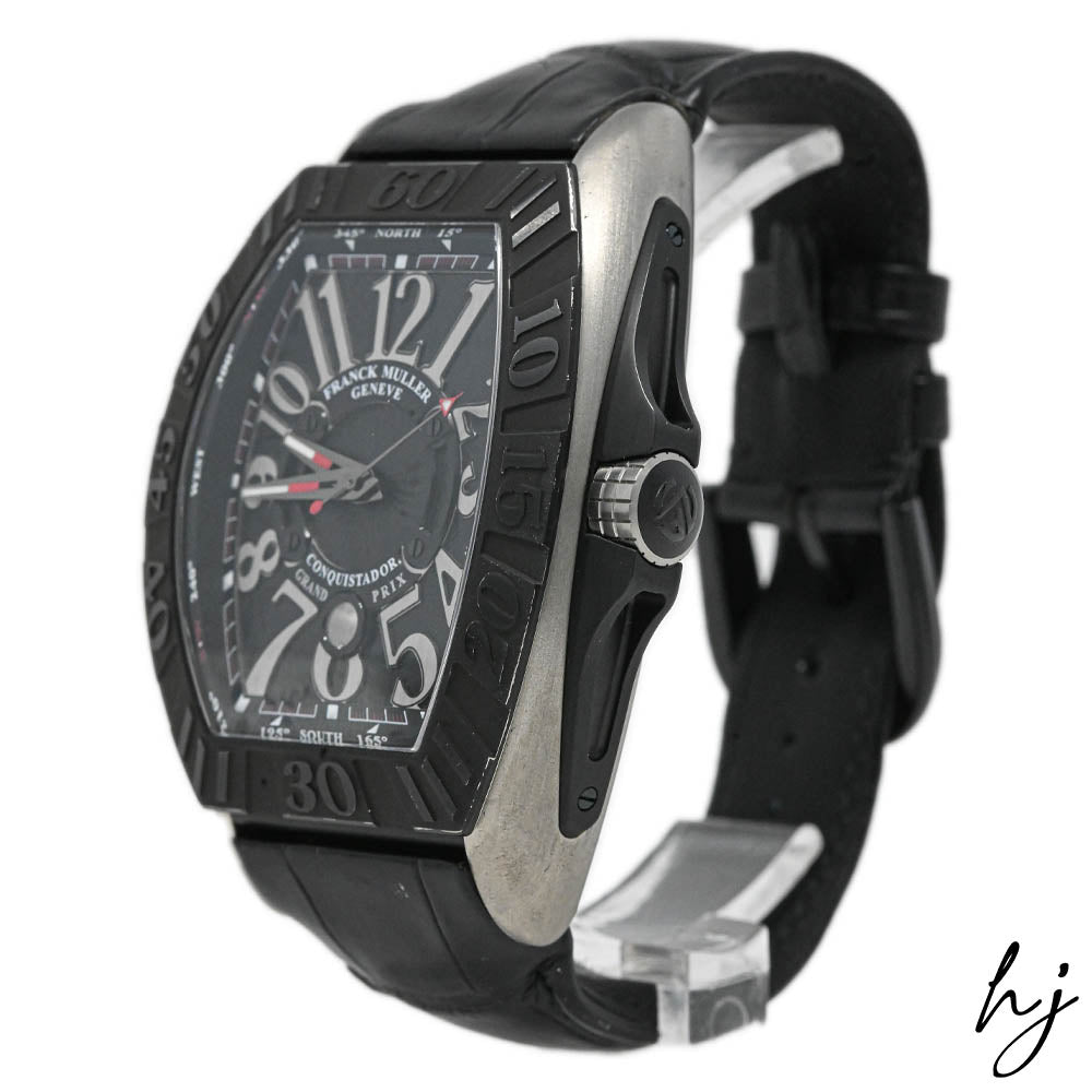 Franck Muller Men's Conquistador Grand Prix Titanium 48mm Black Arabic Numeral Dial Watch Reference #: 9900 SC GP - Happy Jewelers Fine Jewelry Lifetime Warranty