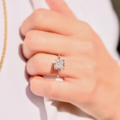4.03 Carat Lab Created Cushion Engagement Ring with Hidden Halo | Engagement Ring Wednesday - Happy Jewelers Fine Jewelry Lifetime Warranty