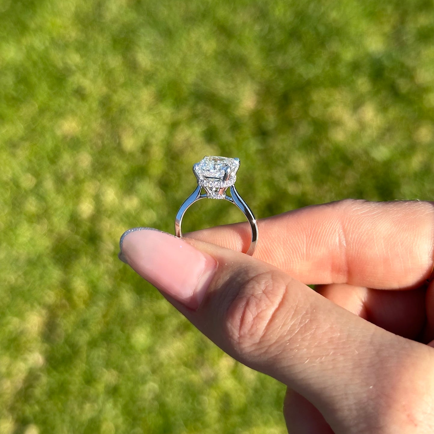 4.03 Carat Lab Created Cushion Engagement Ring with Hidden Halo | Engagement Ring Wednesday - Happy Jewelers Fine Jewelry Lifetime Warranty