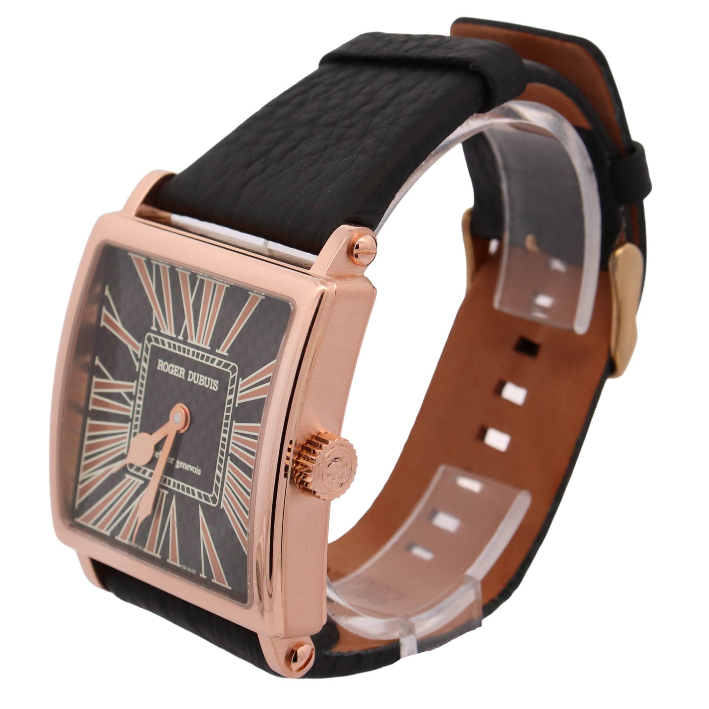 Roger Dubuis Golden Square Limited Edition Rose Gold 40mm x 50mm Black Roman Dial Watch Reference# G40 14 5 G99.72 - Happy Jewelers Fine Jewelry Lifetime Warranty