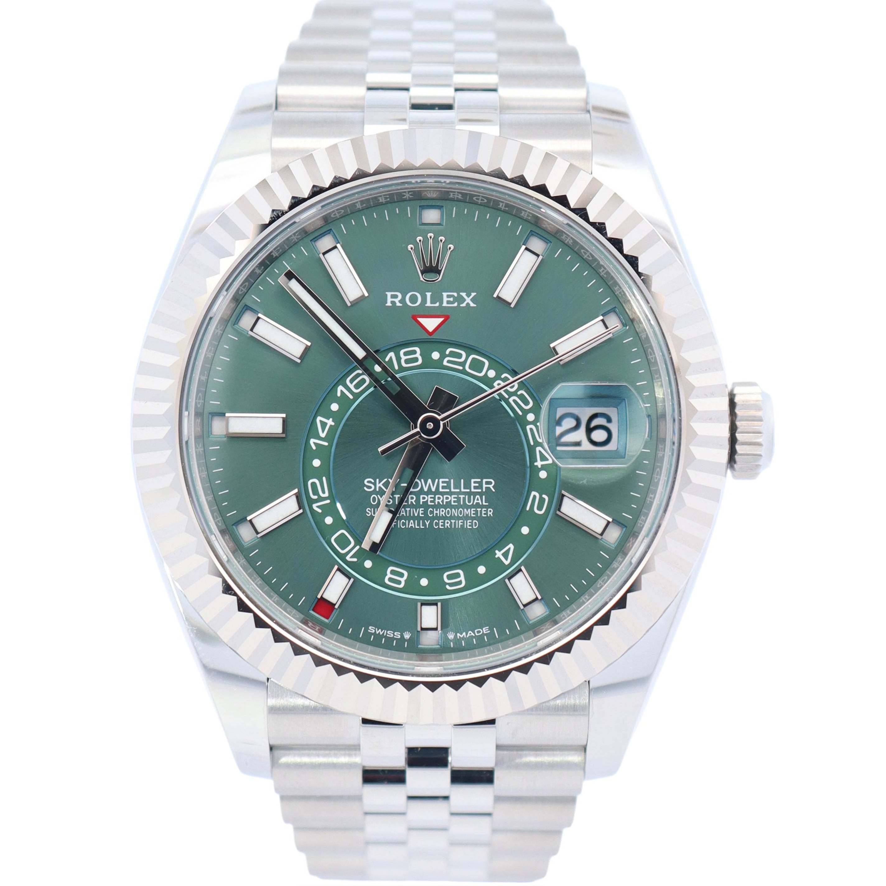 Rolex Sky-Dweller 42mm Green Dial Watch Ref# 336934 - Happy Jewelers Fine Jewelry Lifetime Warranty