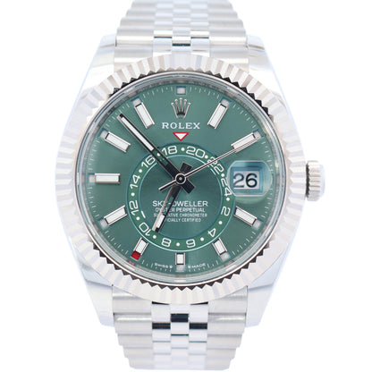 Rolex Sky-Dweller 42mm Green Dial Watch Ref# 336934