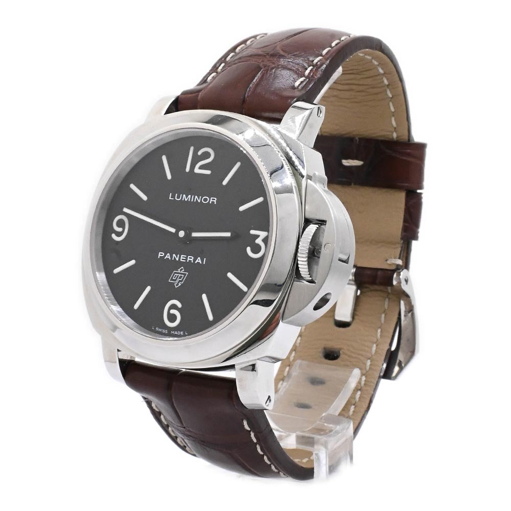 Panerai Men's Luminor Base Logo Stainless Steel 44mm Black Stick & Arabic Dial Watch Reference #: PAM00773 - Happy Jewelers Fine Jewelry Lifetime Warranty