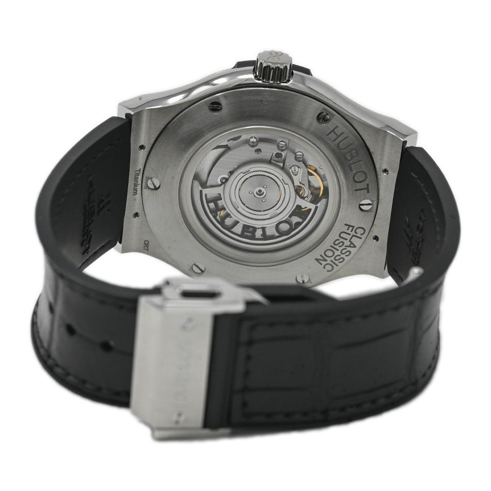 Hublot Mens Classic Fusion Titanium 42mm Black Stick Dial Watch Reference# 542.NX.1171.LR - Happy Jewelers Fine Jewelry Lifetime Warranty