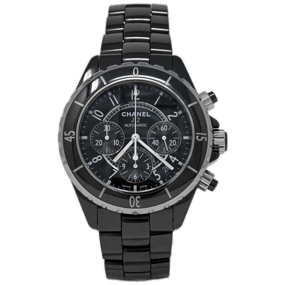 Chanel J12 41mm Black Dial Watch Ref# H0940 - Happy Jewelers Fine Jewelry Lifetime Warranty