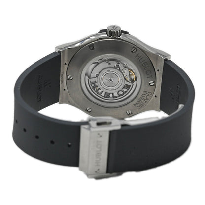 Hublot Mens Classic Fusion Titanium 42mm Black Stick Dial Watch Reference# 542.NX.7071.LR - Happy Jewelers Fine Jewelry Lifetime Warranty