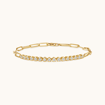 Half Diamond Tennis Linked Up Chain Bracelet - Happy Jewelers Fine Jewelry Lifetime Warranty