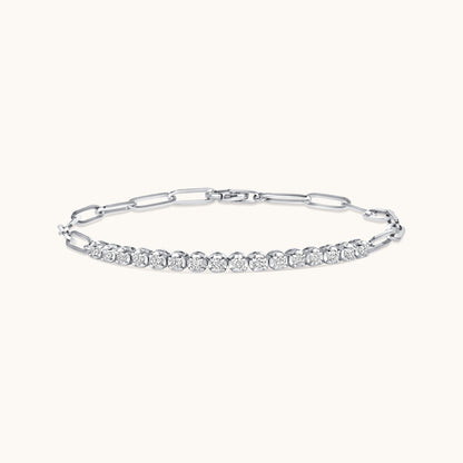 Half Diamond Tennis Linked Up Chain Bracelet - Happy Jewelers Fine Jewelry Lifetime Warranty