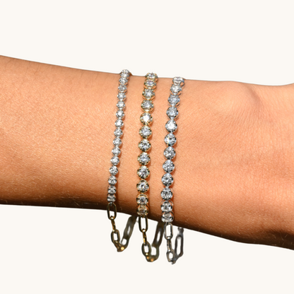 Half Diamond Tennis Linked Up Chain Bracelet - Happy Jewelers Fine Jewelry Lifetime Warranty