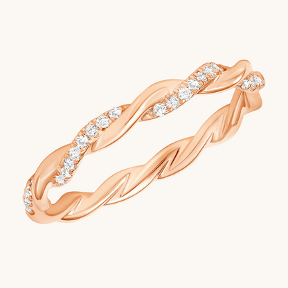 Half Diamond Twist Band - Happy Jewelers Fine Jewelry Lifetime Warranty