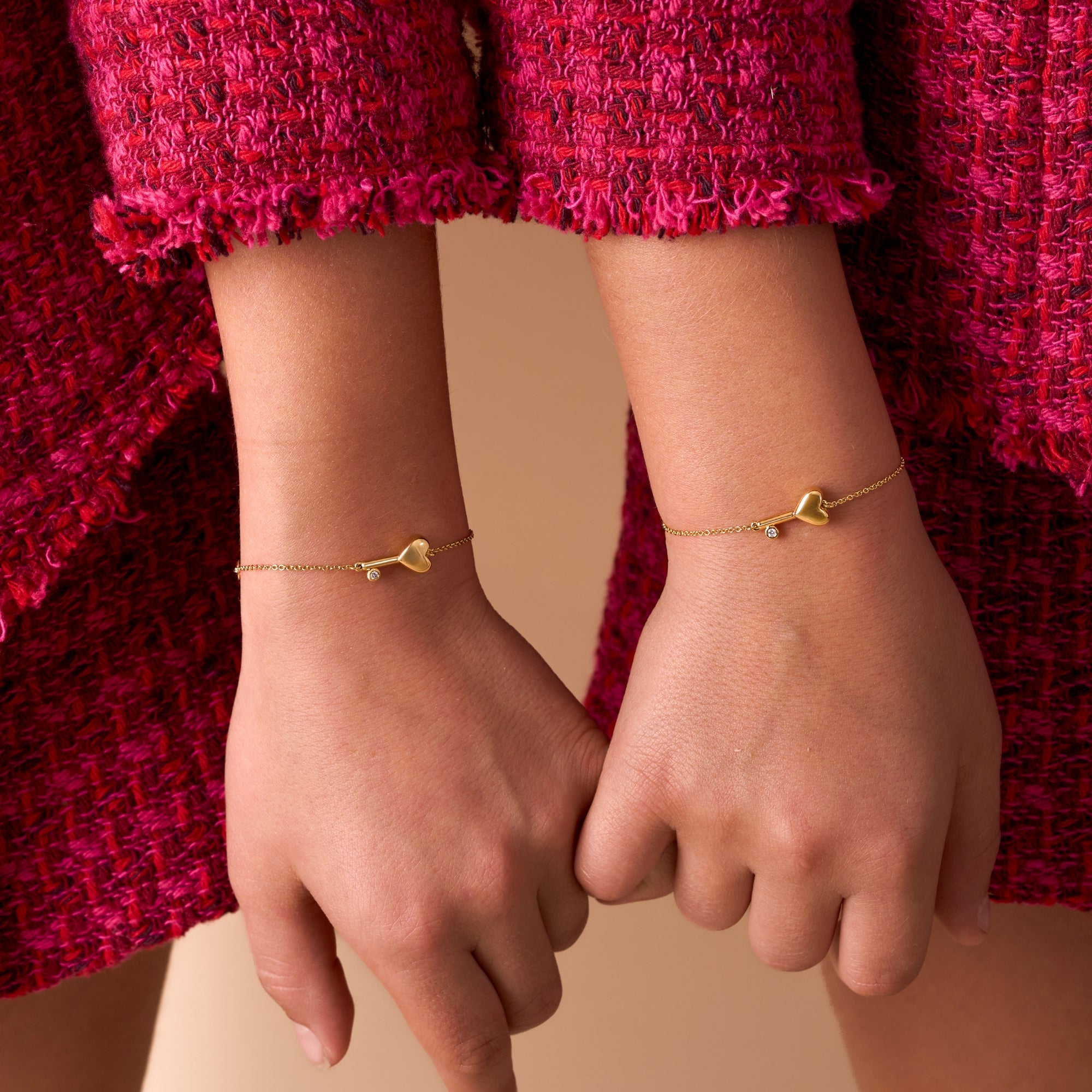 Kid's Diamond Bubble Heart Key Bracelet - Happy Jewelers Fine Jewelry Lifetime Warranty