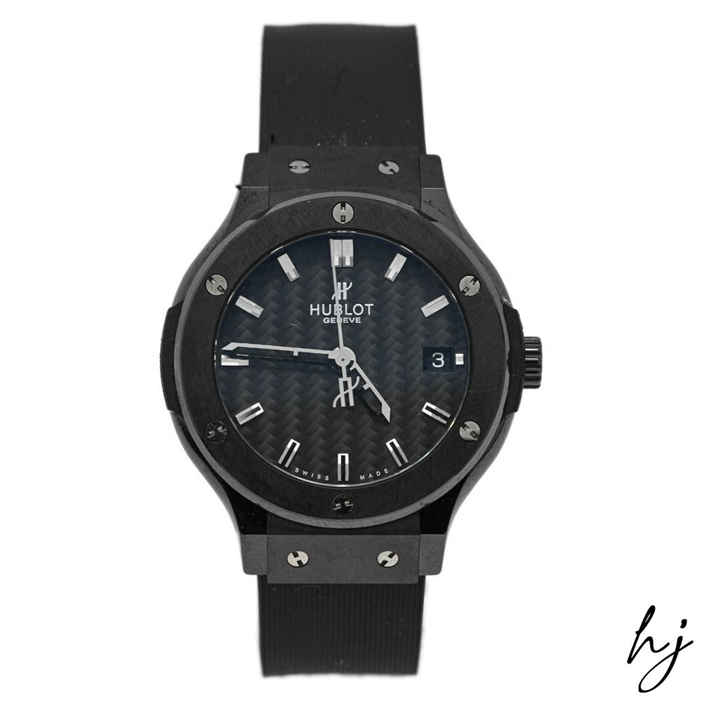 Hublot Classic Fusion Black Magic Black Ceramic 42mm Black Carbon Stick Dial Watch Reference #:  542.CM.1770.RX - Happy Jewelers Fine Jewelry Lifetime Warranty