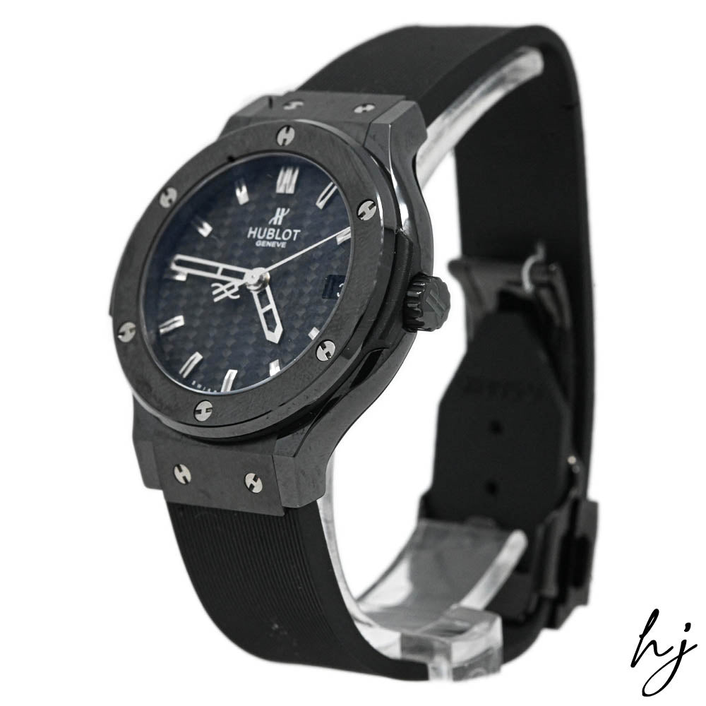 Hublot Unisex Classic Fusion Black Ceramic 38mm Black Stick Dial Watch Reference #: 561.CM.1770.RX - Happy Jewelers Fine Jewelry Lifetime Warranty