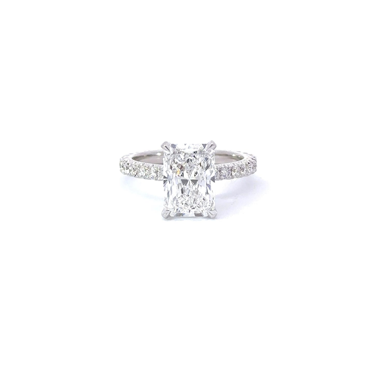 4.00-4.99 Carat Radiant Lab Grown Diamond Engagement Ring with Signature Setting - Happy Jewelers Fine Jewelry Lifetime Warranty