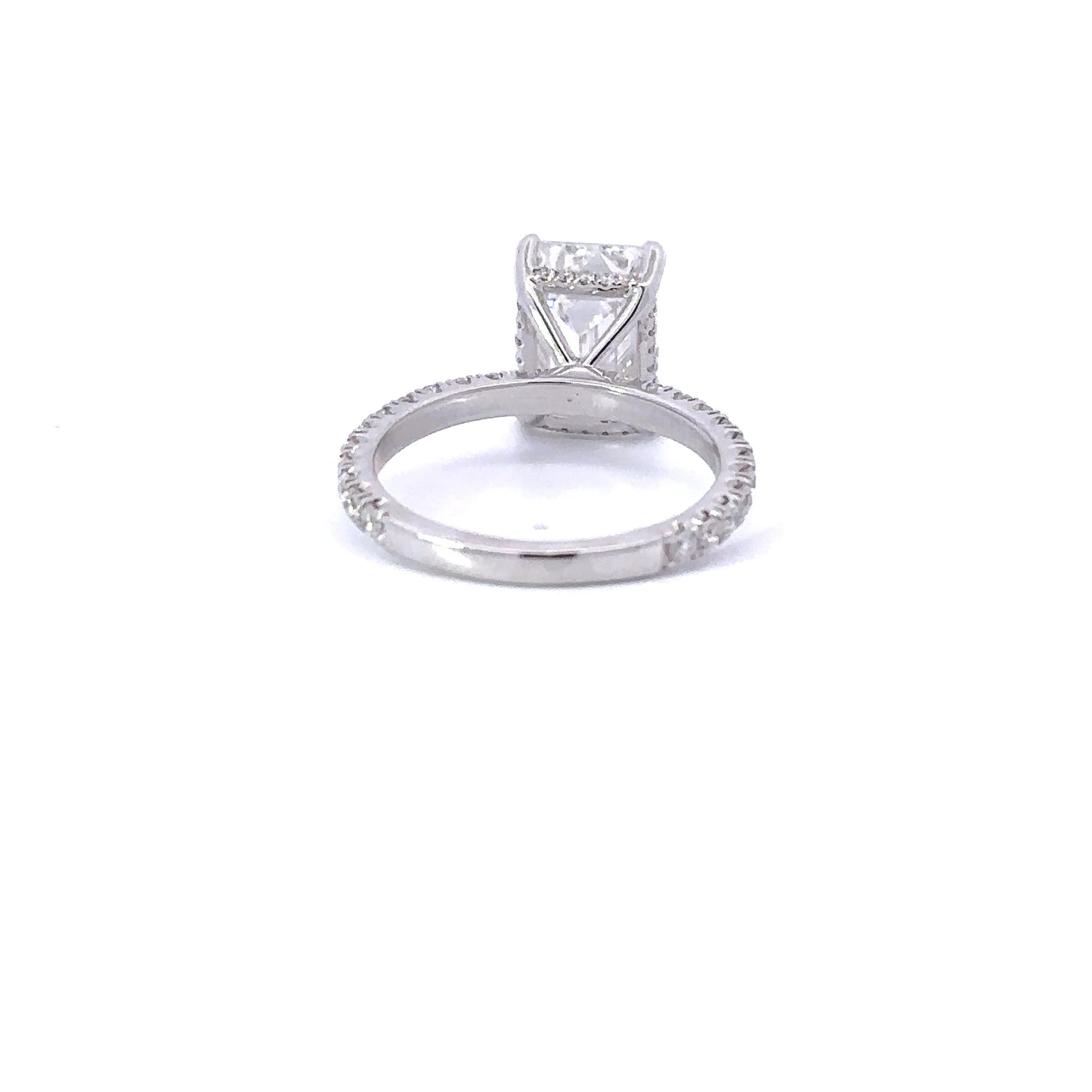 4.08 Carat Labgrown Emerald Engagement Ring with Hidden Halo - Happy Jewelers Fine Jewelry Lifetime Warranty