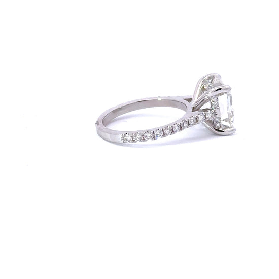 5.01 Carat Asscher Lab Grown Diamond Engagement Ring with Hidden Halo - Happy Jewelers Fine Jewelry Lifetime Warranty
