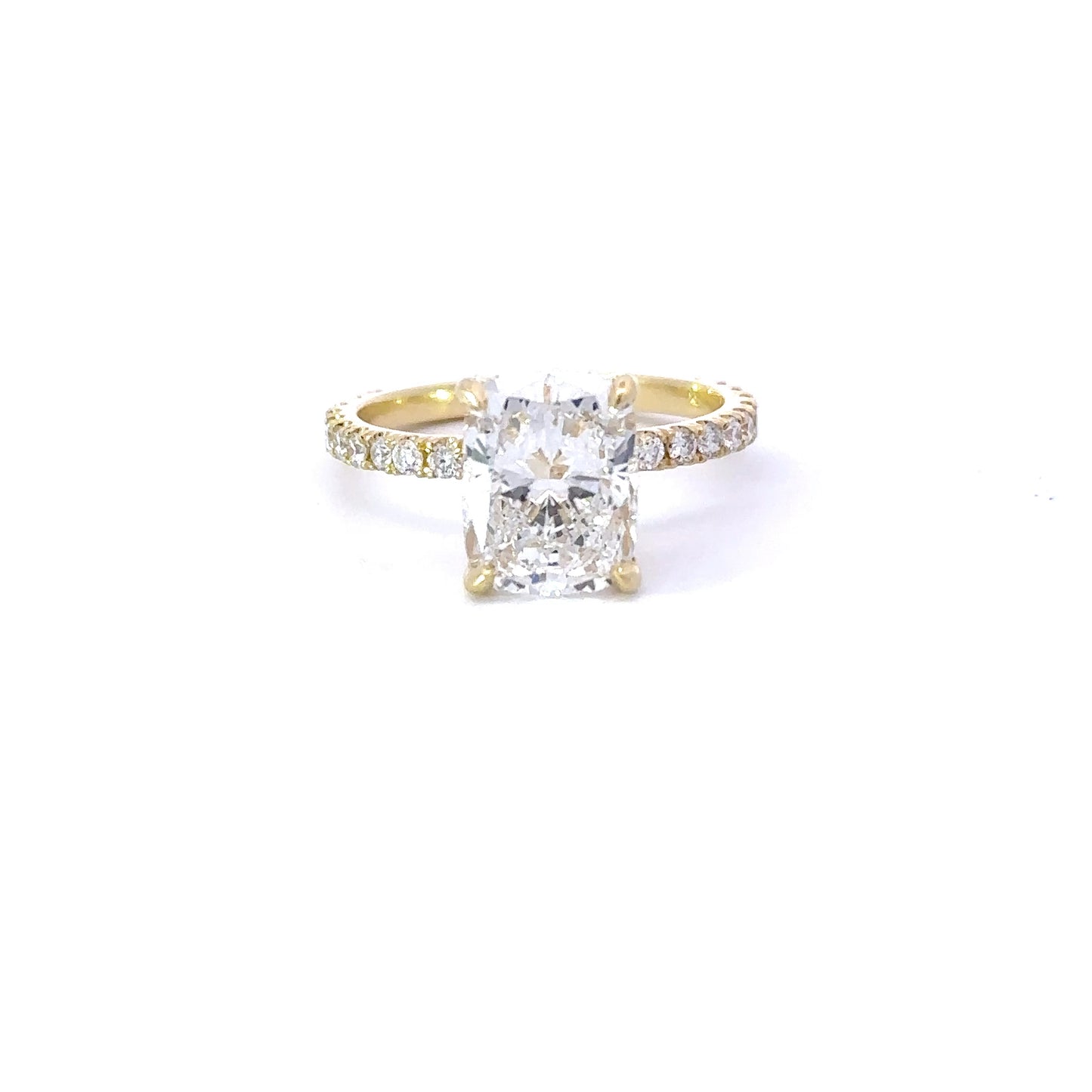 Load image into Gallery viewer, 3.06 Carat Lab Grown Cushion Engagement Ring with Hidden Halo - Happy Jewelers Fine Jewelry Lifetime Warranty
