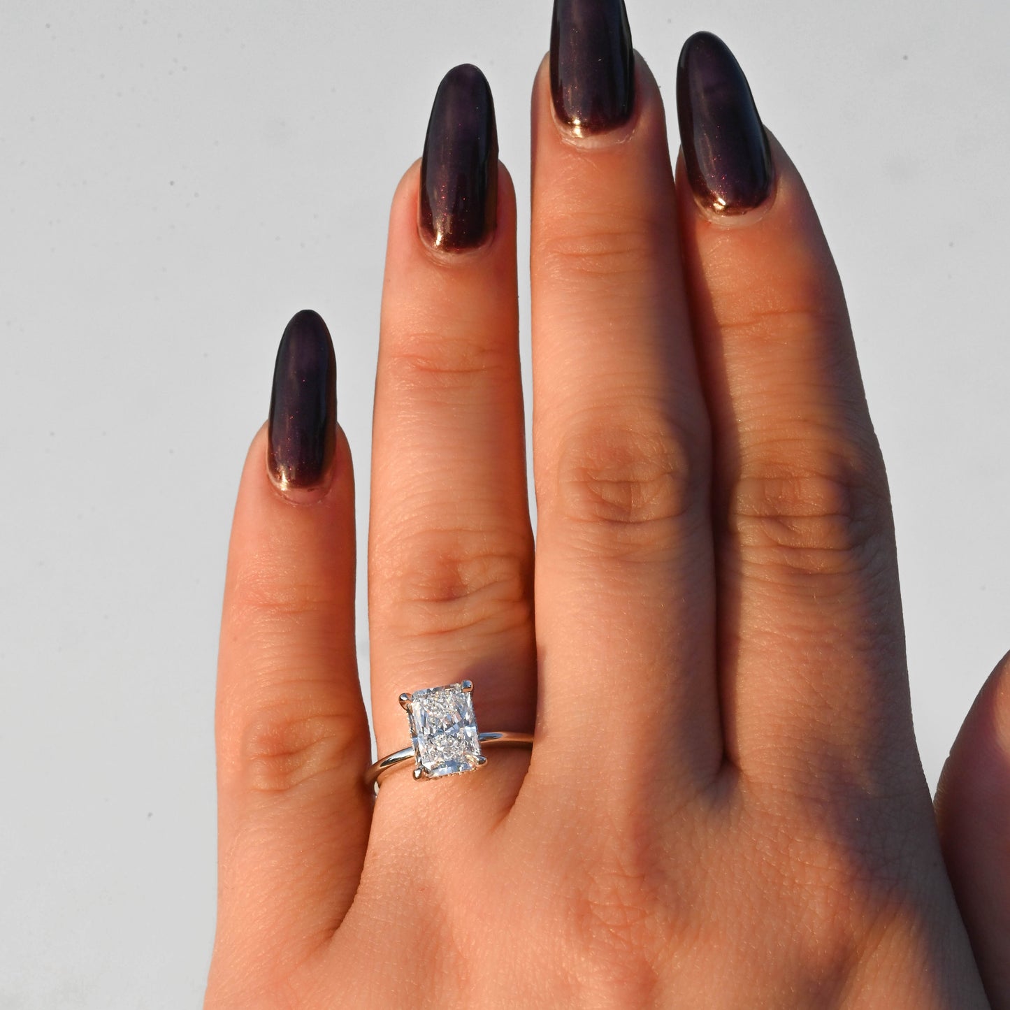 2.00-2.99 Carat Radiant Lab Grown Diamond Engagement Ring with Hidden Halo - Happy Jewelers Fine Jewelry Lifetime Warranty