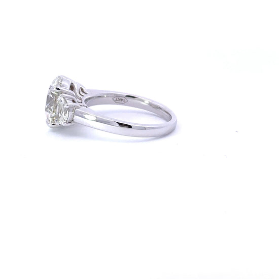 4.04 Carat Round Lab Grown Diamond 3 Stone Engagement Ring - Happy Jewelers Fine Jewelry Lifetime Warranty