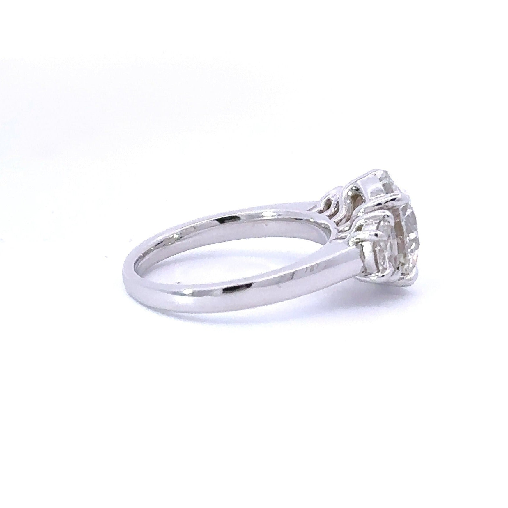 4.04 Carat Round Lab Grown Diamond 3 Stone Engagement Ring - Happy Jewelers Fine Jewelry Lifetime Warranty