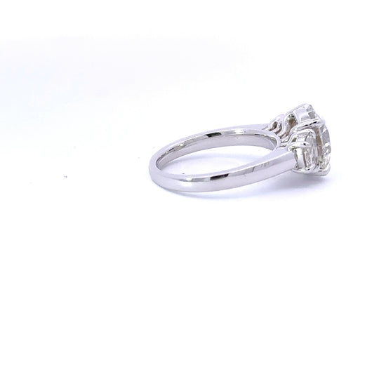 4.04 Carat Round Lab Grown Diamond 3 Stone Engagement Ring - Happy Jewelers Fine Jewelry Lifetime Warranty