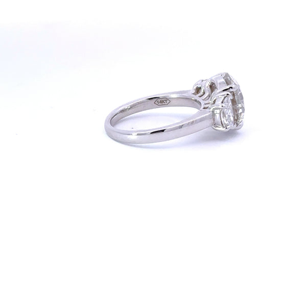 5.05 Carat Round Lab Grown Diamond 3 Stone Engagement Ring - Happy Jewelers Fine Jewelry Lifetime Warranty