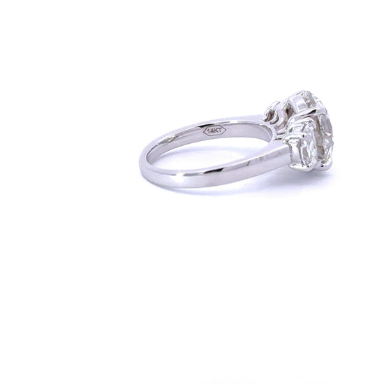 5.02 Carat Round Lab Grown Diamond 3 Stone Engagement Ring - Happy Jewelers Fine Jewelry Lifetime Warranty