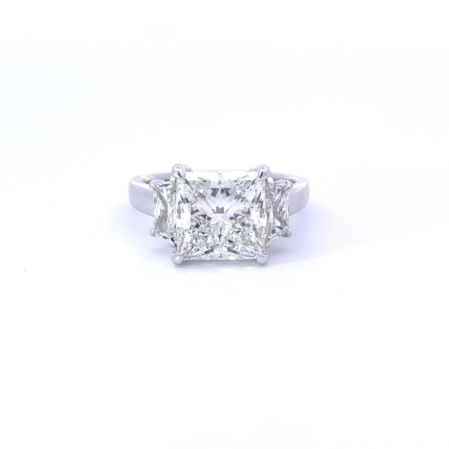 4.51 Carat Princess Lab Grown Diamond 3 Stone Engagement Ring - Happy Jewelers Fine Jewelry Lifetime Warranty
