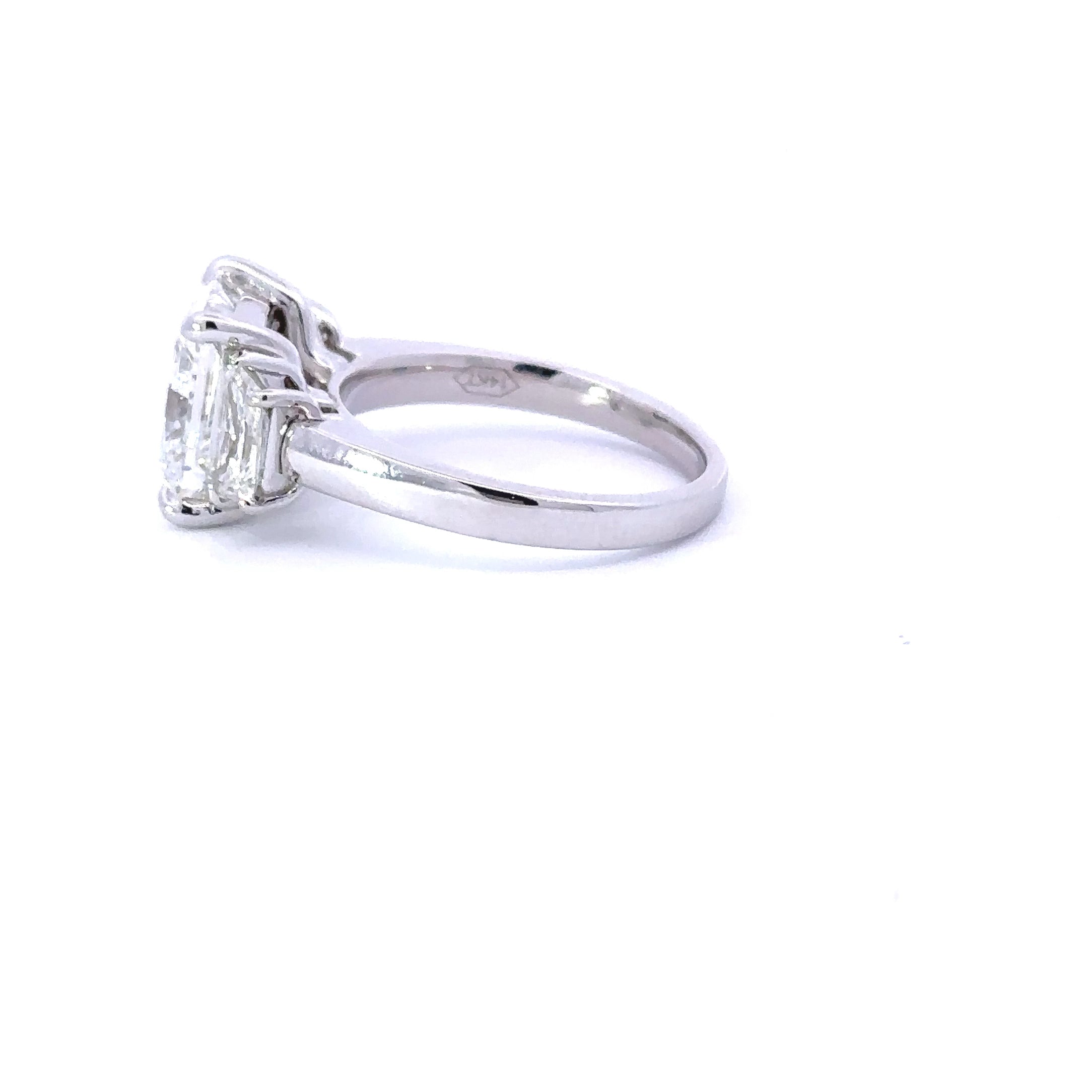 4.51 Carat Princess Lab Grown Diamond 3 Stone Engagement Ring - Happy Jewelers Fine Jewelry Lifetime Warranty