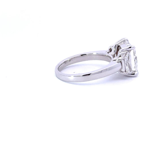 4.51 Carat Princess Lab Grown Diamond 3 Stone Engagement Ring - Happy Jewelers Fine Jewelry Lifetime Warranty
