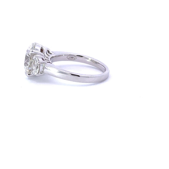 4.05 Carat Round Lab Grown Diamond 3 Stone Engagement Ring - Happy Jewelers Fine Jewelry Lifetime Warranty