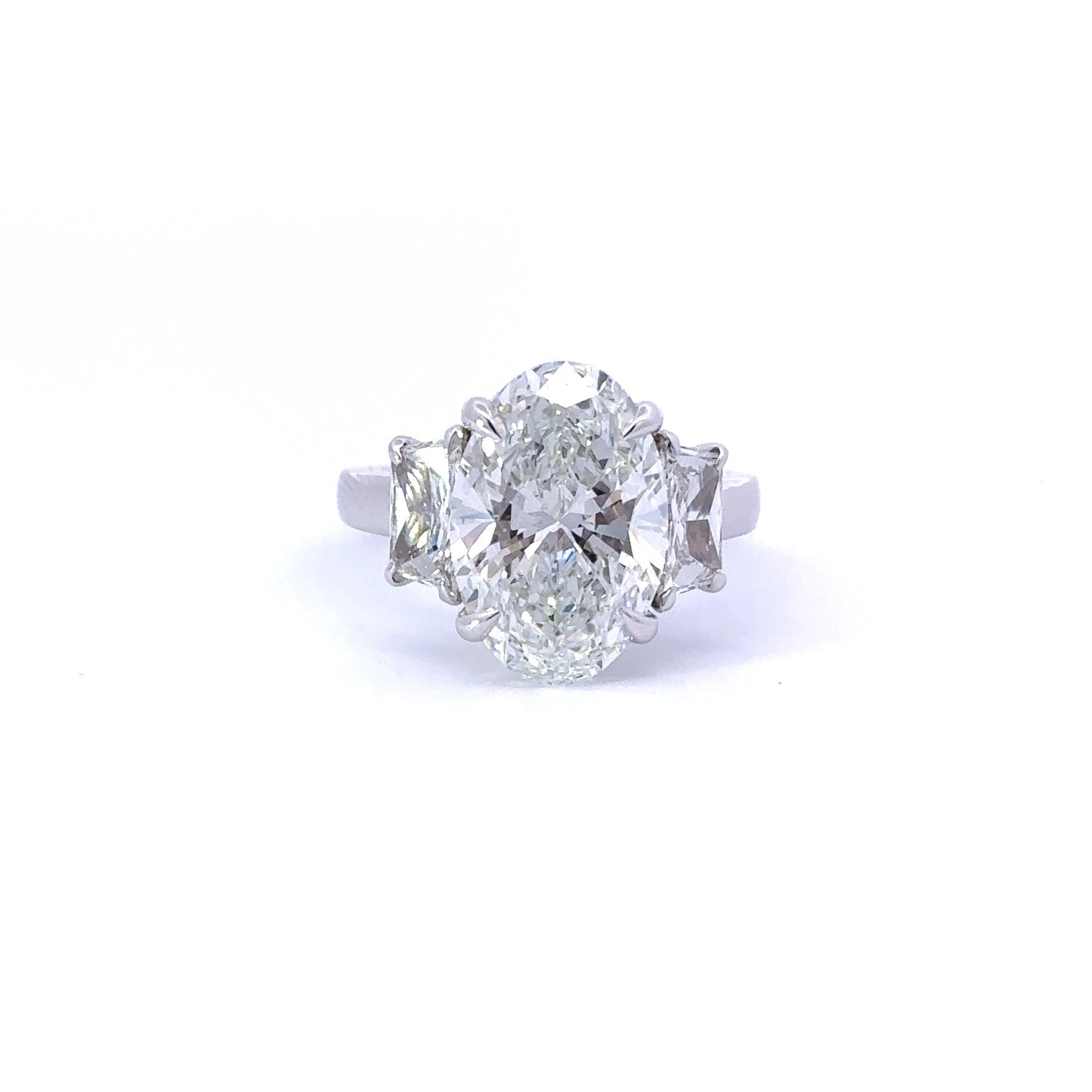 5.11 Carat Oval Lab Grown Diamond 3 Stone Engagement Ring - Happy Jewelers Fine Jewelry Lifetime Warranty