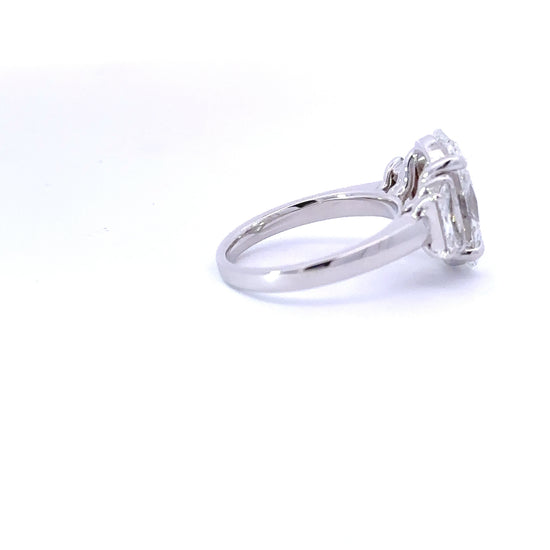 5.11 Carat Oval Lab Grown Diamond 3 Stone Engagement Ring - Happy Jewelers Fine Jewelry Lifetime Warranty