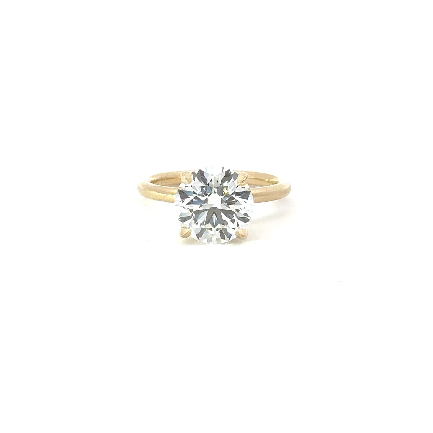 3.50 Carat Lab Grown Round Brilliant Cut Engagement Ring with Hidden Halo