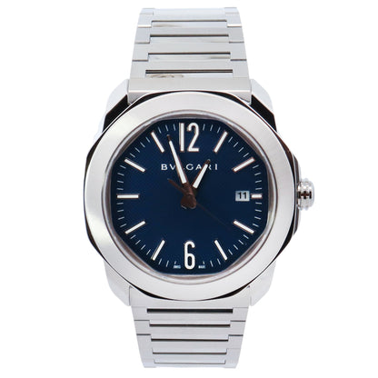 Bvlgari Octo 41mm Blue Dial Watch Ref# 103739 - Happy Jewelers Fine Jewelry Lifetime Warranty